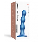 Голубая насадка Strap-On-Me Dildo Plug Balls size L - Strap-on-me - купить с доставкой в Волгограде