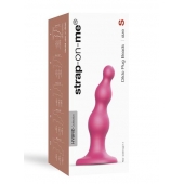 Розовая насадка Strap-On-Me Dildo Plug Beads size S - Strap-on-me - купить с доставкой в Волгограде