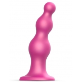Розовая насадка Strap-On-Me Dildo Plug Beads size S - Strap-on-me - купить с доставкой в Волгограде