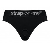 Черные трусики для насадок Heroine Lingerie Harness - size M - Strap-on-me - купить с доставкой в Волгограде