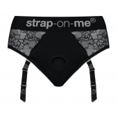 Черные трусики для насадок Diva Lingerie Harness - size S - Strap-on-me - купить с доставкой в Волгограде