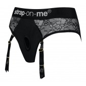 Черные трусики для насадок Diva Lingerie Harness - size M - Strap-on-me - купить с доставкой в Волгограде