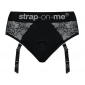 Черные трусики для насадок Diva Lingerie Harness - size M - Strap-on-me - купить с доставкой в Волгограде