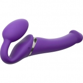 Фиолетовый безремневой вибрострапон Vibrating Bendable Strap-On - size L - Strap-on-me - купить с доставкой в Волгограде