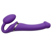 Фиолетовый безремневой вибрострапон Vibrating Bendable Strap-On - size L - Strap-on-me - купить с доставкой в Волгограде