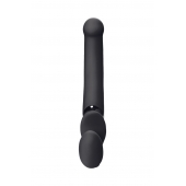 Черный безремневой вибрострапон Silicone Bendable Strap-On - size XL - Strap-on-me - купить с доставкой в Волгограде