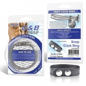 Кольцо на пенис SNAP COCK RING из искусственной кожи на клепках - BlueLine - в Волгограде купить с доставкой