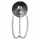 Утяжка для мошонки из искусственной кожи с цепочками PARACHUTE BALL STRETCHER - BlueLine - купить с доставкой в Волгограде