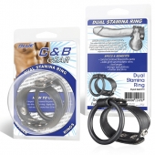 Двойное кольцо выносливости на пенис DUAL STAMINA RING - BlueLine - в Волгограде купить с доставкой