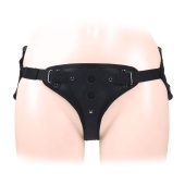 Черный пояс-трусики в комплекте с коннектором и насадкой - Notabu - купить с доставкой в Волгограде