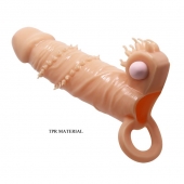 Телесная удлиняющая вибронасадка Penis Sleeve Connor - 17 см. - Baile - в Волгограде купить с доставкой