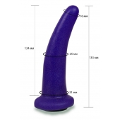 Фиолетовая гладкая изогнутая насадка-плаг - 13,3 см. - LOVETOY (А-Полимер) - купить с доставкой в Волгограде