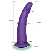 Фиолетовая гладкая изогнутая насадка-плаг - 17 см. - LOVETOY (А-Полимер) - купить с доставкой в Волгограде