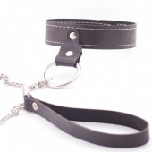 Узкий однослойный ошейник с поводком - Crazy Handmade - купить с доставкой в Волгограде