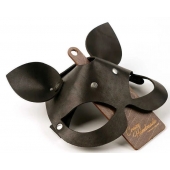 Черная кожаная маска  Кошка  с маленькими ушками - Crazy Handmade - купить с доставкой в Волгограде