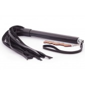 Черная кожаная плеть  Индиго  - 50 см. - Crazy Handmade - купить с доставкой в Волгограде