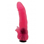 Розовая насадка для страпона с клиторальными лепестками - 18,5 см. - LOVETOY (А-Полимер) - купить с доставкой в Волгограде