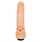 Телесная гелевая насадка-фаллос с клиторальными лепестками - 18,5 см. - LOVETOY (А-Полимер) - купить с доставкой в Волгограде
