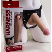 Страпон Harness из двух предметов: трусики с плугом и насадка-фаллос - 17 см. - LOVETOY (А-Полимер) - купить с доставкой в Волгограде