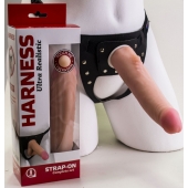 Реалистичный страпон Harness из трусиков и насадки-фаллоса - 18,5 см. - LOVETOY (А-Полимер) - купить с доставкой в Волгограде