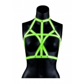 Портупея Bra Harness с неоновым эффектом - размер L-XL - Shots Media BV - купить с доставкой в Волгограде