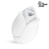 Белый нереалистичный мастурбатор в форме бутона цветка Lotus - 1137 - в Волгограде купить с доставкой