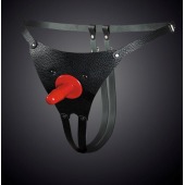 Чёрные кожаные универсальные трусики со штырьком для насадок - Sitabella - купить с доставкой в Волгограде