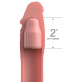Телесная насадка-удлинитель 2 Inch Silicone X-tension with Strap - 20,3 см. - Pipedream - в Волгограде купить с доставкой