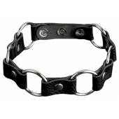 Кожаный черный ошейник с кольцами - Sitabella - купить с доставкой в Волгограде