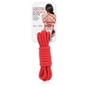 Красная хлопковая веревка для связывания - 3 м. - Lux Fetish - купить с доставкой в Волгограде