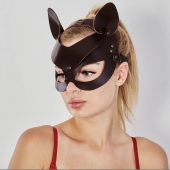 Коричневая кожаная маска  Кошечка - Sitabella - купить с доставкой в Волгограде