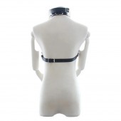 Черная портупея на грудь с кляпом и зажимами для сосков - Notabu - купить с доставкой в Волгограде