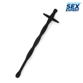 Черный силиконовый уретральный стимулятор - 15 см. - Sex Expert - купить с доставкой в Волгограде