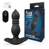 Черный анальный вибромассажер Sex Expert - 14,7 см. - Sex Expert - в Волгограде купить с доставкой