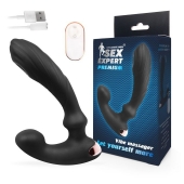 Черный вибромассажер простаты Sex Expert - 14,5 см. - Sex Expert - в Волгограде купить с доставкой