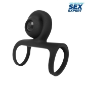 Черная вибронасадка на пенис Sex Expert - Sex Expert - в Волгограде купить с доставкой