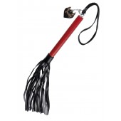 Черно-красная кожаная плеть - 50 см. - Pecado - купить с доставкой в Волгограде