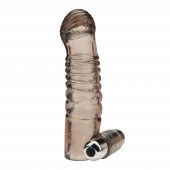 Дымчатая насадка на пенис с вибрацией  Vibrating Penis Enhancing Sleeve Extension - 13,3 см. - BlueLine - в Волгограде купить с доставкой