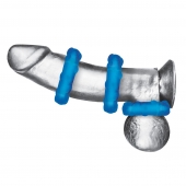Комплект из трех голубых эрекционных колец 3-Pack Ribbed Rider Cock Ring Set - BlueLine - в Волгограде купить с доставкой