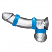 Комплект из трех голубых колец для эрекции 3-Pack Nuts   Bolts Stretch Cock Ring Set - BlueLine - в Волгограде купить с доставкой