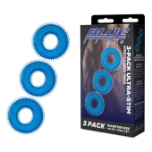 Комплект из трех голубых колец для эрекции 3-Pack Ultra-Stim Stretch Cock Rings - BlueLine - в Волгограде купить с доставкой