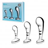 Набор из 3 стальных стимуляторов простаты Stainless Steel P-spot Training Set - b-Vibe - в Волгограде купить с доставкой