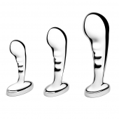 Набор из 3 стальных стимуляторов простаты Stainless Steel P-spot Training Set - b-Vibe - в Волгограде купить с доставкой