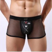 Мужские трусы-боксеры из сетки Cockcon Unzip-Me Boxer с пикантным принтом - Cockcon купить с доставкой