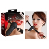 Чёрный силиконовый кляп-фаллос Bad Kitty - Orion - купить с доставкой в Волгограде