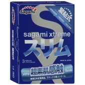 Розовые презервативы Sagami Xtreme FEEL FIT 3D - 3 шт. - Sagami - купить с доставкой в Волгограде