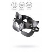 Черная кожаная рельефная маска кошки - Pecado - купить с доставкой в Волгограде