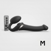 Черный безремневой страпон Multi Orgasm Size M с клиторальной стимуляцией - Strap-on-me - купить с доставкой в Волгограде