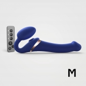 Синий безремневой страпон Multi Orgasm Size M с клиторальной стимуляцией - Strap-on-me - купить с доставкой в Волгограде