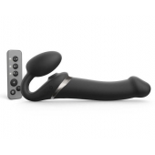Черный безремневой страпон Multi Orgasm Size L с клиторальной стимуляцией - Strap-on-me - купить с доставкой в Волгограде